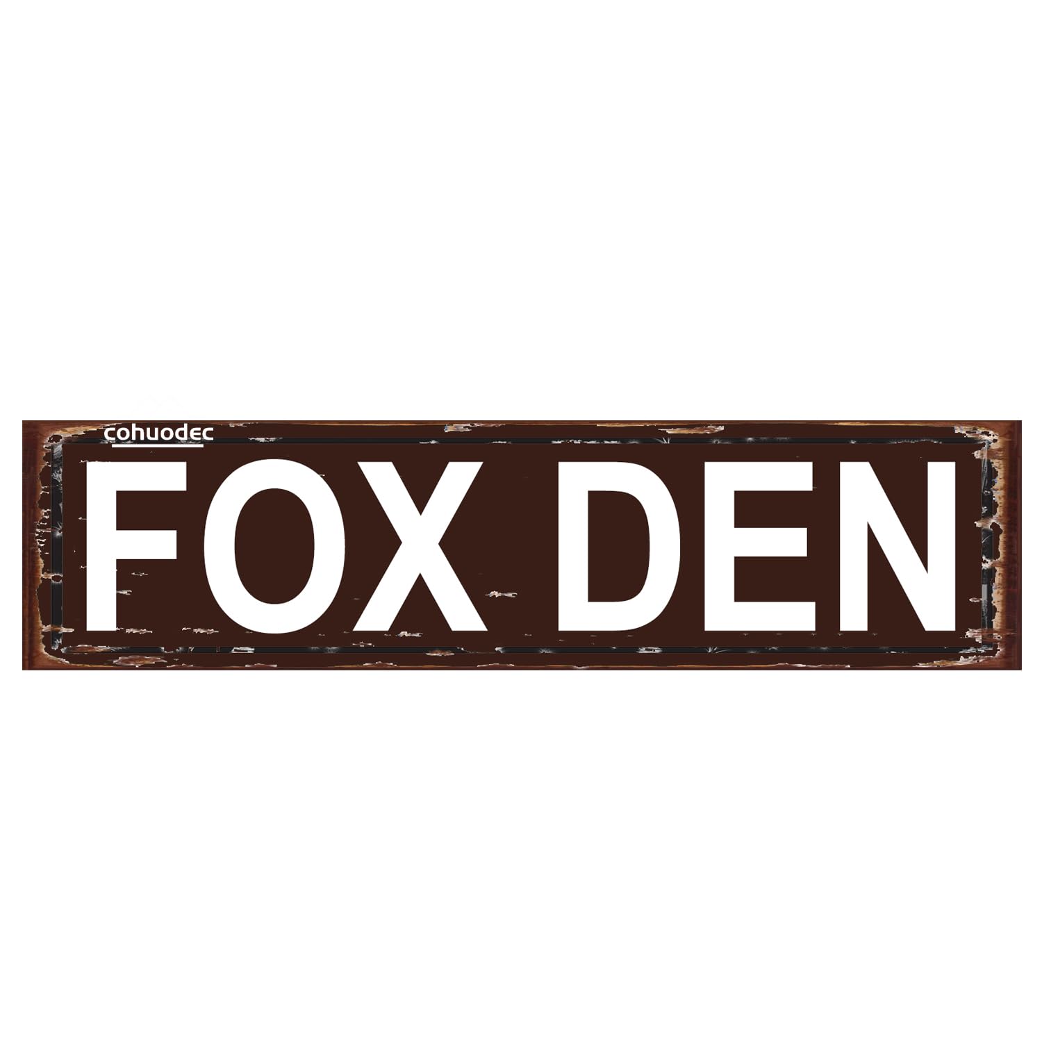 Fox Den Decor Rustic Metal Street Sign Home Patio Garden Bar Farm House Garage Wall Decor Bronw Tin Signs 4x16 Inch