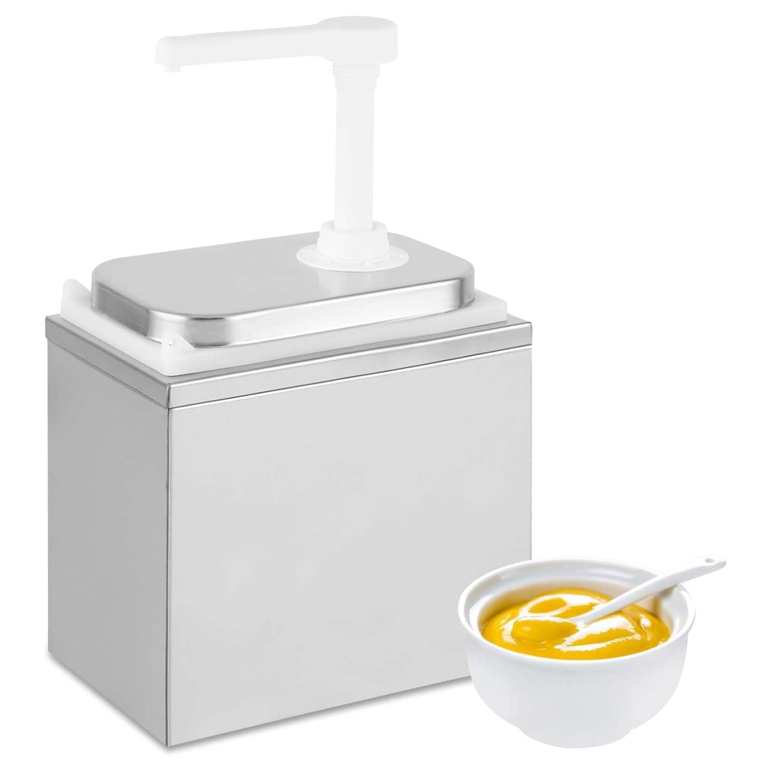 Pompa per dispenser di salsa, stazione di pompa per condimenti in acciaio inossidabile per marmellata di sciroppi per condimenti al ketchup per uso domestico, ristorante, hotel (2 litri)
