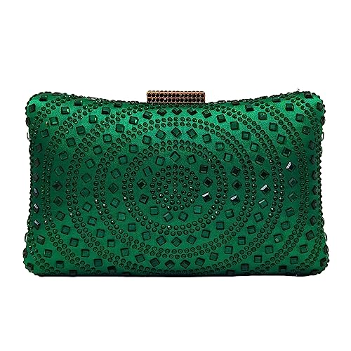 Image of Crystal Box Clutch Rhinestone Handbags For Women Party Purse Wedding Evening Bag