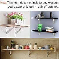 Ihomepark Schwerlastkonsole 300 * 150mm, 2 Stück Schwerlastträger aus 4mm Dick Edelstahl Regalträger Winkelträger Metall Regalwinkel Regalhalter mit Schrauben und Dübel, Silber – Ansicht 2