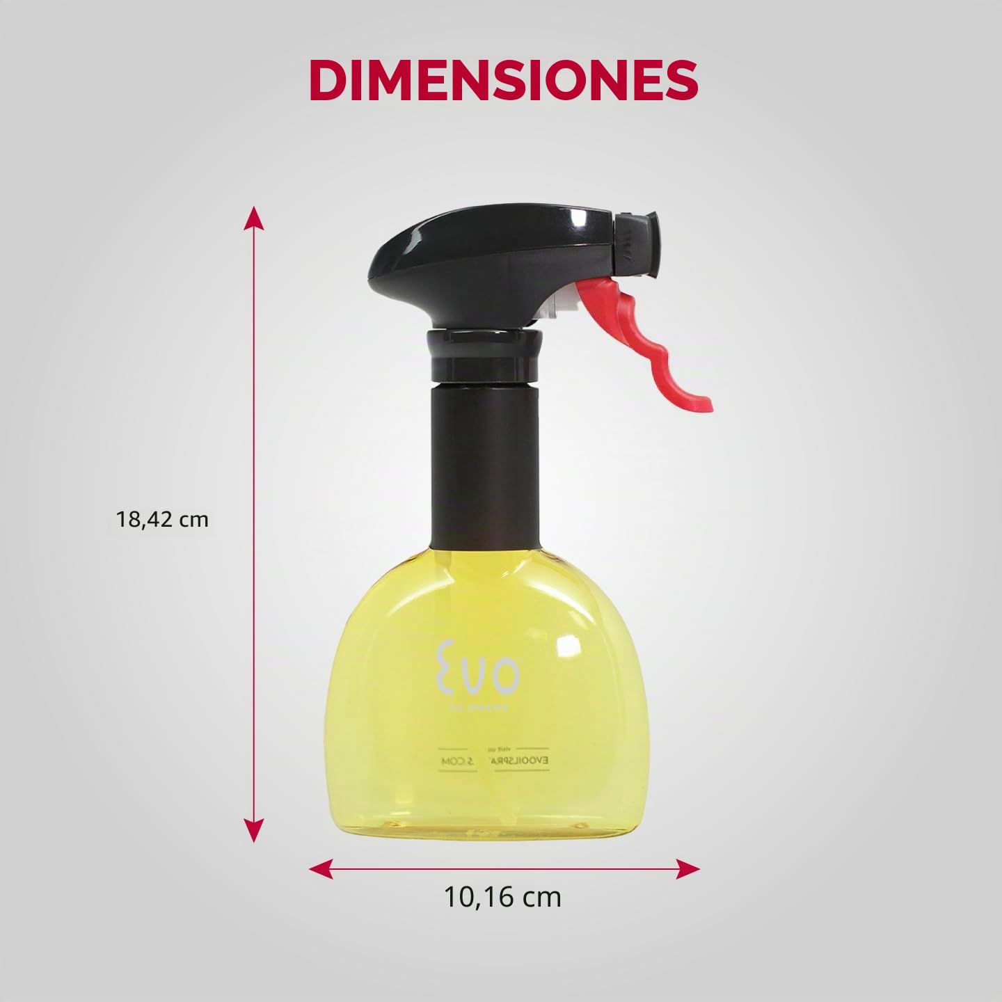 Evo Oil Sprayer Botella 8118 sin aerosol para aceites de cocina de oliva, plástico sin BPA, verde y amarillo | Apto para vinagres