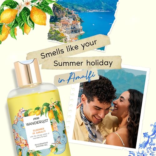 Image of Wanderlust Summer in Amalfi Shower Gel, 250 ml| Nourishes & Rejuvenates | Gentle Cleanser| Refreshing bodywash | Enriched With hydrating Glycerine | Paraben-Free, Vegan | Suitable for All Skin Types | Nourishes & Rejuvenates, Gentle Cleanser, Enriched With Hydrating Glycerine, Paraben-Free, Vegan, Suitable for All Skin Types