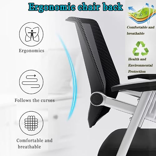 Chaise de bureau pliante avec support lombaire et bureau attaché pour ordinateur