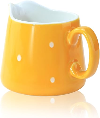 Miniatura 2 de CHOOLD Crema de cerámica de lunares con asa, jarra de crema de café y leche de 8.5 onzas para cocina