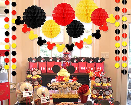 Threemart Colorful Party Supplies Yellow Black Red For Birthday Decorations Garland #TOP6