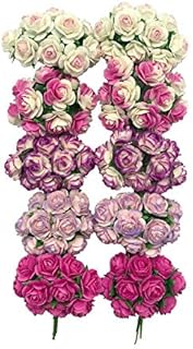 100 pcs Mini Rose Mixed Pink Color Mulberry Paper Flower 10 mm Scrapbooking Wedding Doll House Supplies Card Products from Thailand by.RATREE Shop.