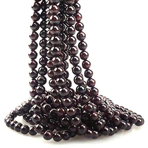 ICAI Beads 8mm Natural Garnet Stone Round Loose Stone Beads...