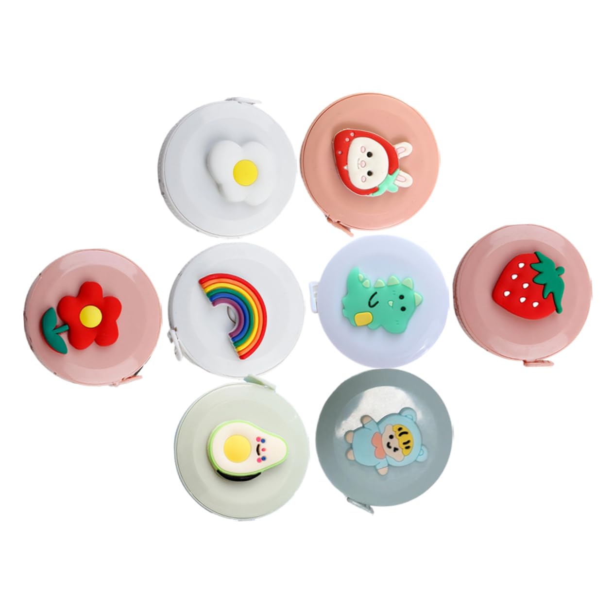 SHINEOFI 5 Series Pequeño Mini Cinta De Medición Cinta Métrica Corporal Ropa De Coser Medida Escala Cintas Métricas Cuerpo Dibujos Animados Retráctil Gel De Sílice 8 Piezas X 5