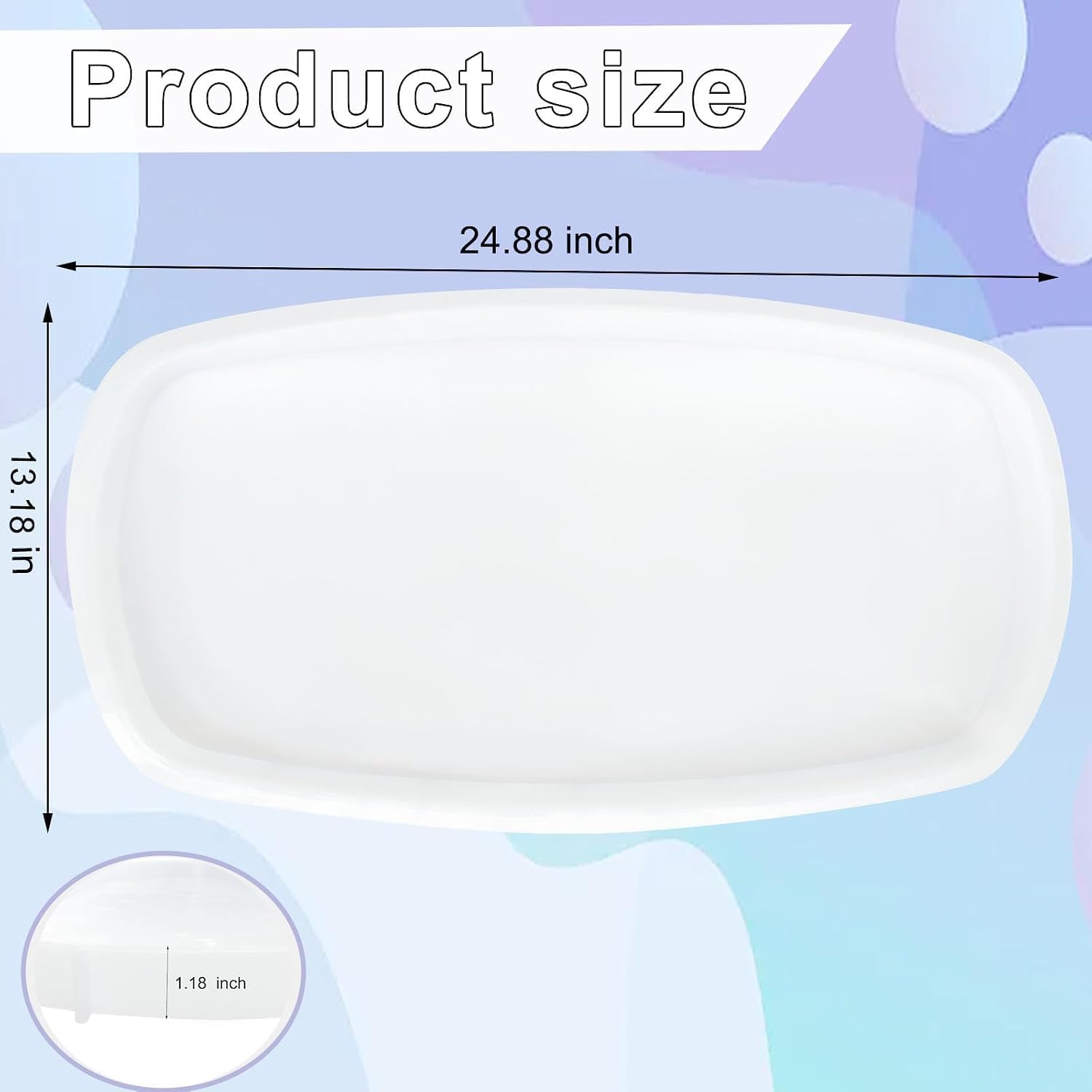 Large Oval Silicone Epoxy Resin Molds for DIY, River Table, Cutting Board（Without Table Leg）