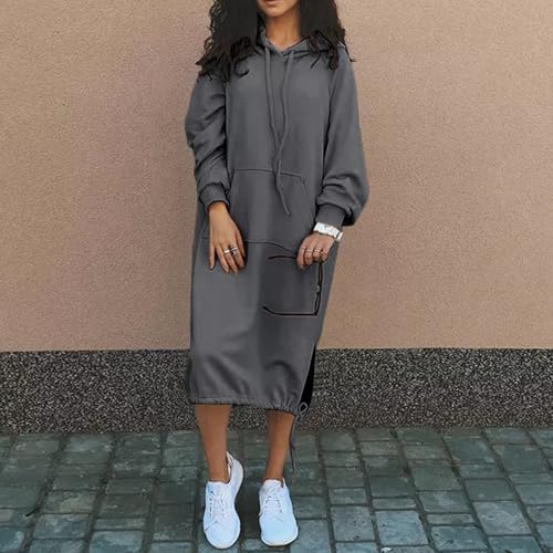 Robe pull épaisse anti-froid | Coupe ample confortable avec capuche - 3