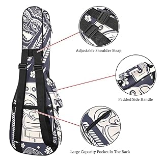 Housse pour ukulélé Aloha Tiki – Rembourrage en éponge de 10 mm d’épaisseur – 53,3 cm – Avec sangles réglables pour… - Les Beatles, Paul McCartney, John Lennon, RIngo Starr, George Harrison Housse pour ukulélé Aloha Tiki - Rembourrage en éponge de 10 mm d'épaisseur - 53,3 cm - Avec sangles réglables pour… – Image 3