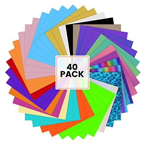 HTV Heat Transfer Vinyl Bundleï¼40 Pack 12