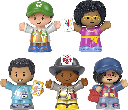 Fisher-Price Little People Héroes de la comunidad Pack 5 figuras, juguete para bebé +1 año (Mattel HGR31)