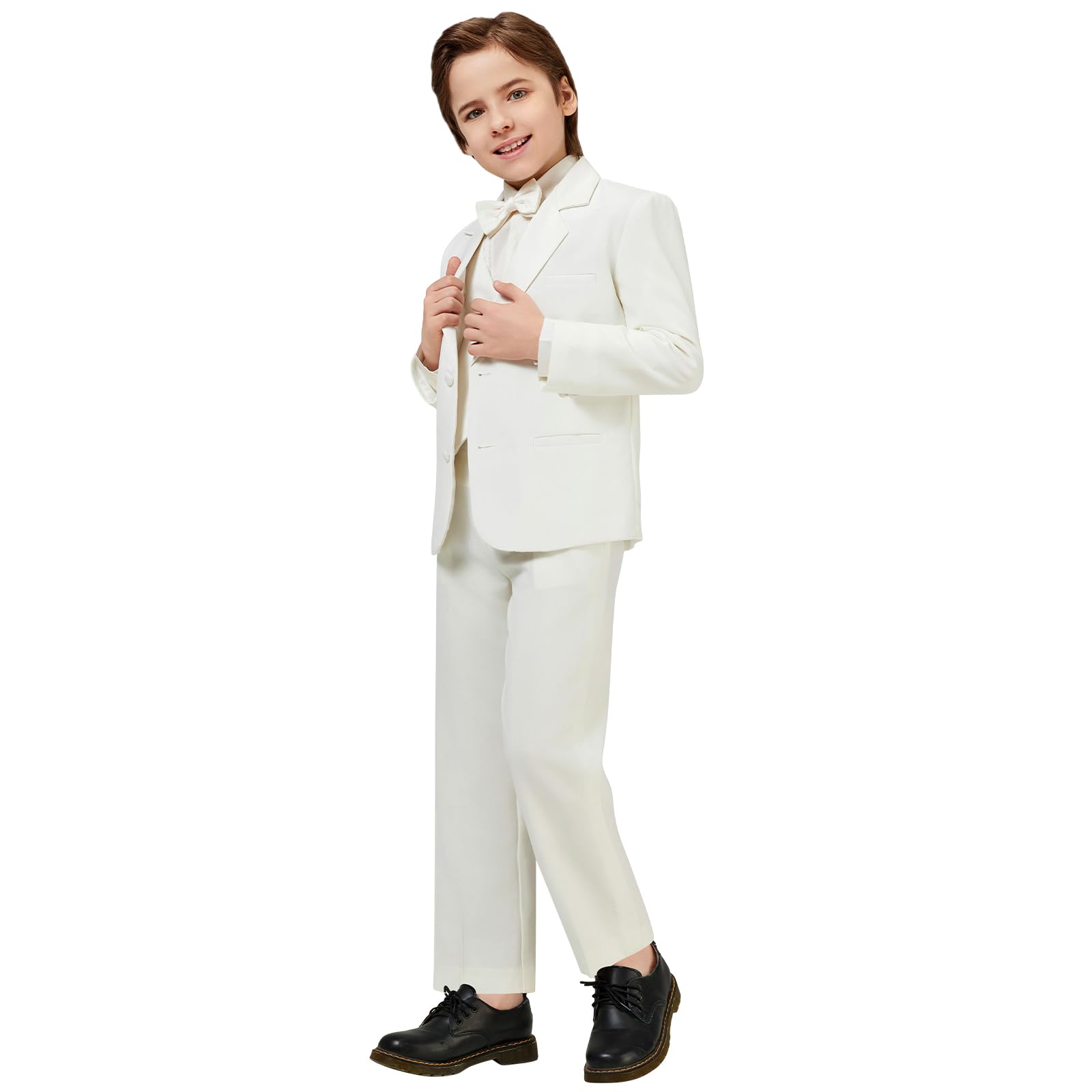 Toddler Boys' 5 Piece Classic Fit Formal Suit Bowtie Set