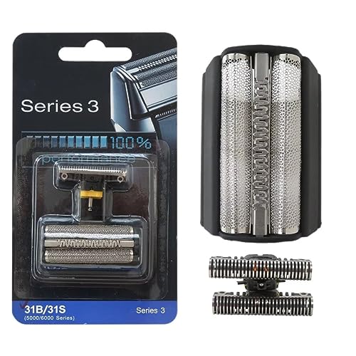 Upgraded 31B 31S Shaver Outer Foil & Cutter w/Sealed Packaging for Br-aun 5000 6000 Series 5503, 5504, 5505,5506, 5507, 5510, 5515, 5520, 5525, 5550,