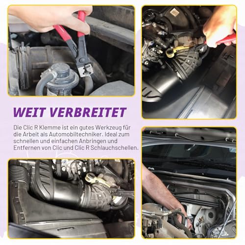 Swpeet 9-teiliges Mehrzweck-Schlauchklemmen-Zangen mit kleiner und großer Edelstahl-CV-Kofferraum-Klemmen-Sortimentskit, verstellbare Antriebswelle CV-Kofferraum-Crimpzange, Clic-R Kragenzange