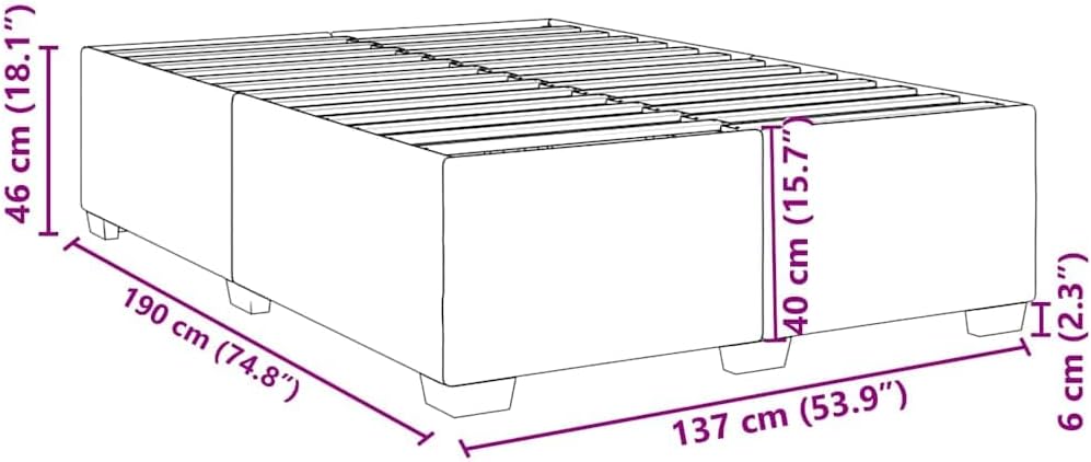 Black Faux Leather Bed Frame 137 x 74.8 Inches Platform Foundation with Slatted Mattress Support Sturdy Heavy-Duty Frame No-Box-Spring-Needed Modern Minimalist Bedroom Furniture
