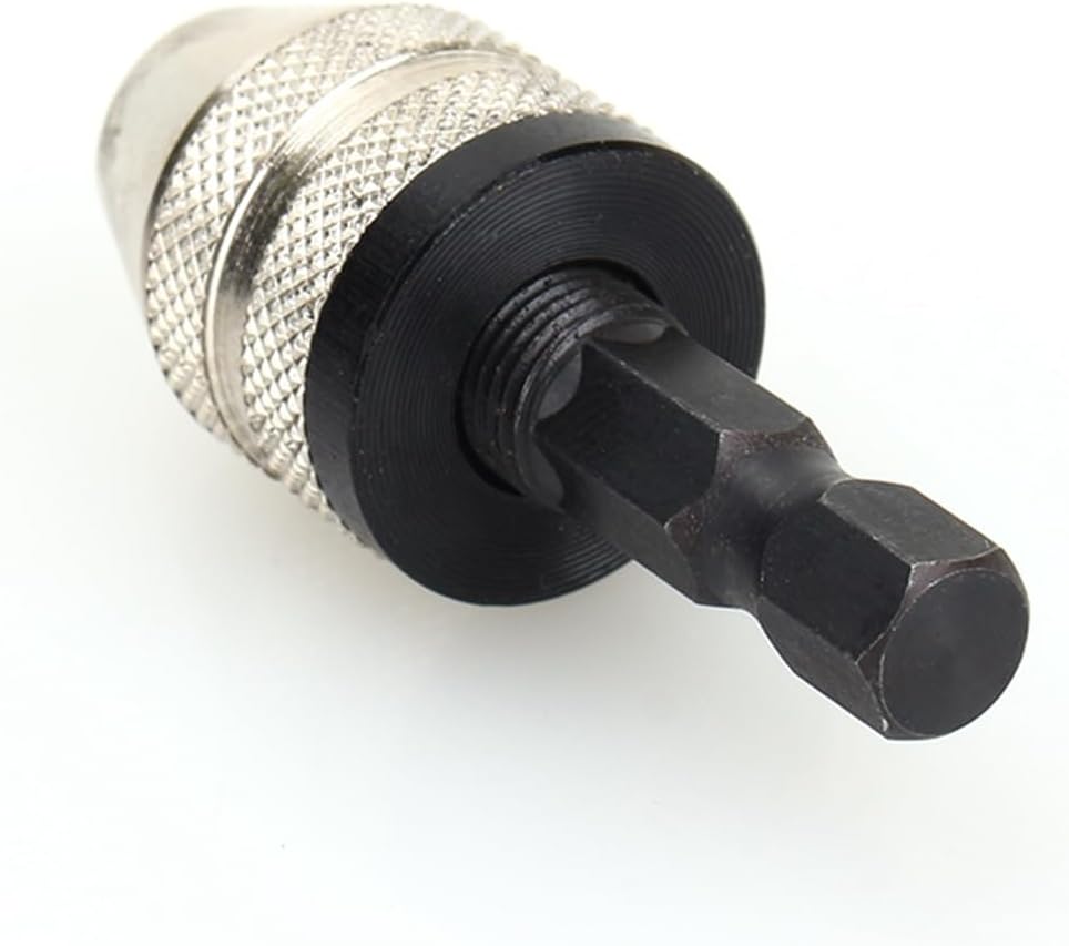 Keyless Drill Chuck, 1/4 Hex Shank Drill Bit Quicks Change Adapter Converter, For 0.3~3.6mm Impact Drill