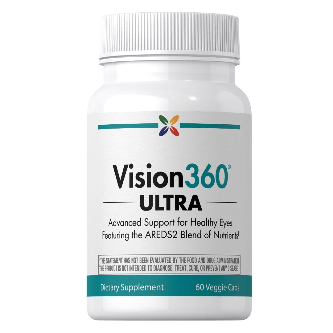 Stop Aging Now - Vision 360 Ultra Supplement - with Lutein, Astaxanthin, Zeaxanthin, Zinc & Vitamin C, E, B12 & D3-60 Veggie Capsules