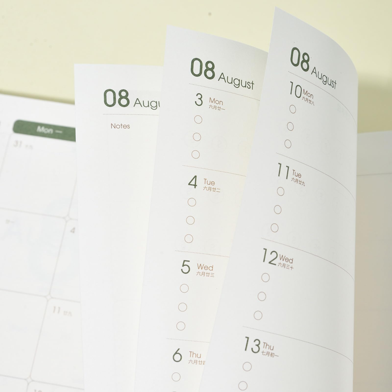 2026 Akademischer Planer Notizbuch aus PU Leder, wöchentlicher Monatsplaner, zwei Seiten Woche, Band Lesezeichen für die tägliche Planung, wöchentlich