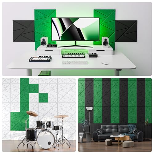 Image of 12 Pack Self-Adhesive Acoustic Panels, Sound Proof Foam Panels for Walls