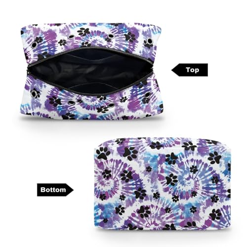 Surwin Garn Aufbewahrung Tasche, Tie Dye Stil Handarbeitstasche Häkeln Wolltasche Aufbewahrung mit Schultergurt Stricken Aufbewahrungstasche Tasche Stricken Aufbewahrung (Hundepfote Drucken)