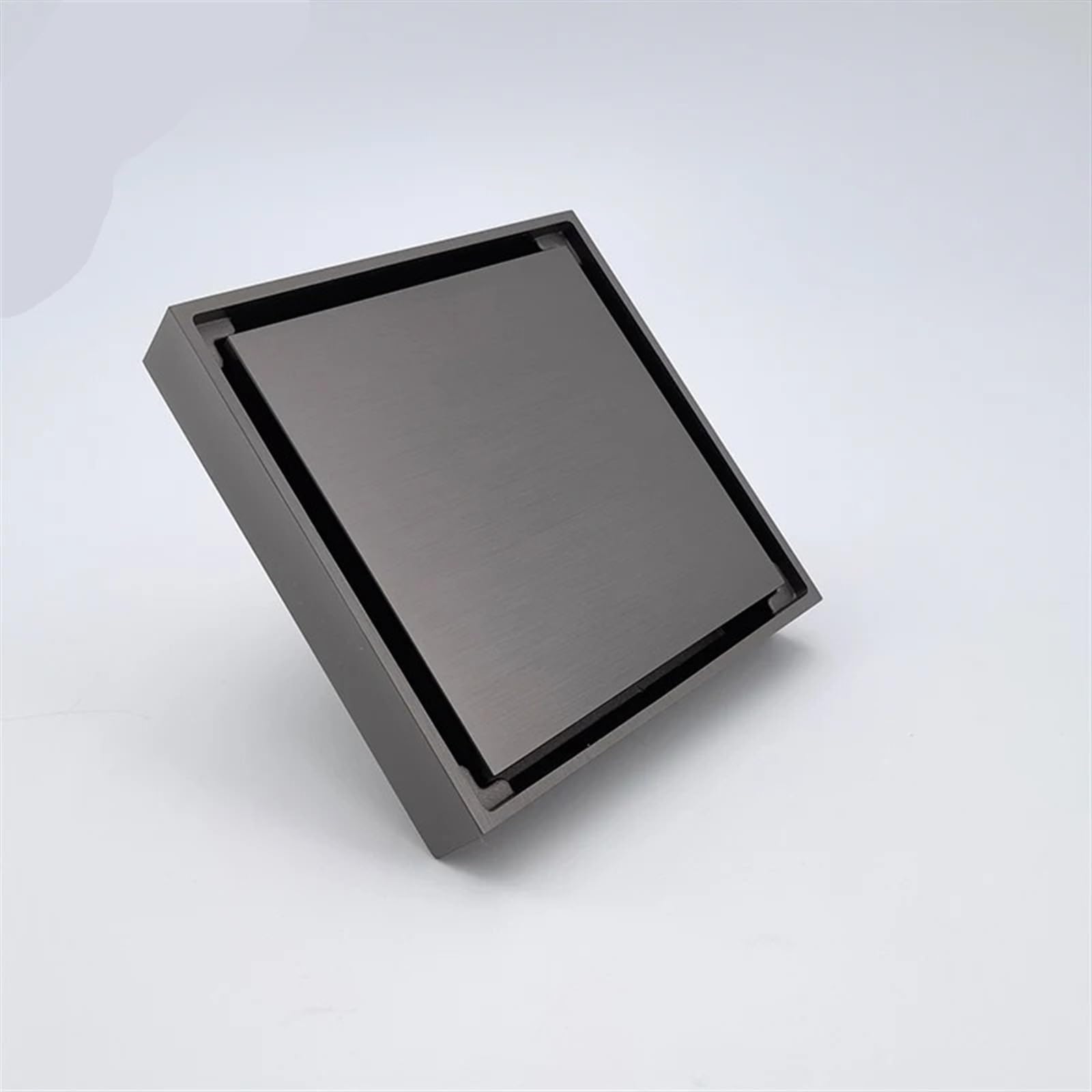 Tapa Desague Ducha Cubierta de válvula de Drenaje de Suelo Invisible, Trampa de Ducha, desagües, preventor de reflujo for Cocina, baño, latón Cuadrado, antiolor, 100x100(Grey)