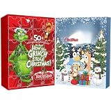 2 calendarios de Adviento de dibujos animados 2023, calendario de cuenta regresiva en miniatura, calendario de Adviento de 24 días, 24 minifiguras de dibujos animados, muñecas de Navidad, regalos de