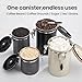 Veken Coffee Canister, 39OZ Large, Airtight Stainless Steel Food Storage Container for 2.2lbs Coffee Beans,Ground, Sugar,Espresso,Rice,Tea,Flour, Cereal,Home Kitchen Pantry Bar Accessories, Gifts,Gray