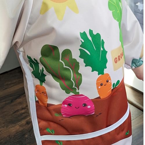 Madrona Brands Full Sleeve Waterproof Toddler Baby Bib | Arts & Crafts Smock Cover, Paint Apron | Fits Kids 1-3 Years2