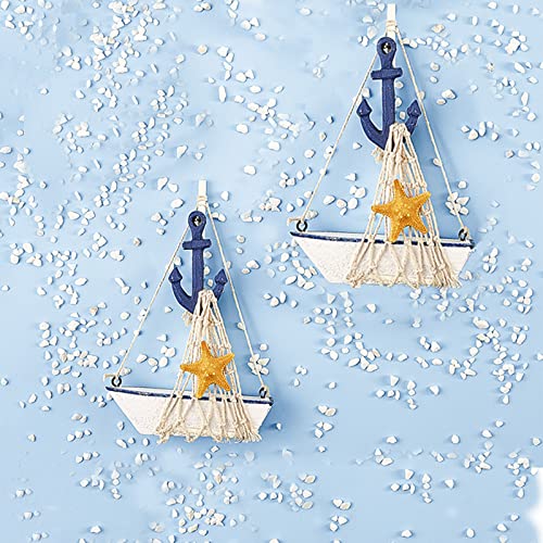 Mediterrane Segelboot Verzierungen Mini-Segelboot-Modell Dekorationen Segelboot-Modell Ornamente aus Holz Segelboot… – Bild 7