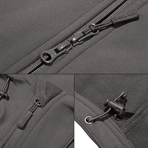 FREE SOLDIER Herren Winterjacke Military Softshell Jacken Outdoor Fleecefutter Winddichte Wasserdichte Jacke mit Kapuze Warme Taktische Jacken mit Mehreren Taschen für Jagdausflüge (Grün,2XL)