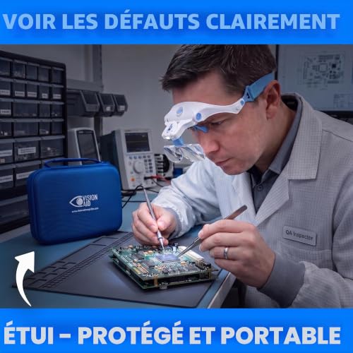 Vision Aid – Lunettes loupe avec lumière LED, Bandeau, étui de Rangement, loupe Mains Libres pour Loisirs créatifs, Point de Croix, Peinture Diamant, Travail de précision - Édition Deluxe – vue 4