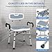 BRITULIF Adjustable Shower Chair with Arms & Back, Stable Heavy Duty 550lbs Safety Bathtub Seat with Non-Slip Feet, Rust-Resistant Aluminum Frame & Tool-Free Assembly for Elderly & Disabled