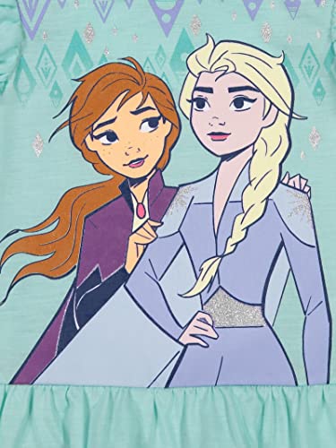 Disney Frozen Elsa Princess Anna Toddler Girls Graphic T-Shirt And Shorts Outfit Set Tie Dye White Stripe 4T #TOP6