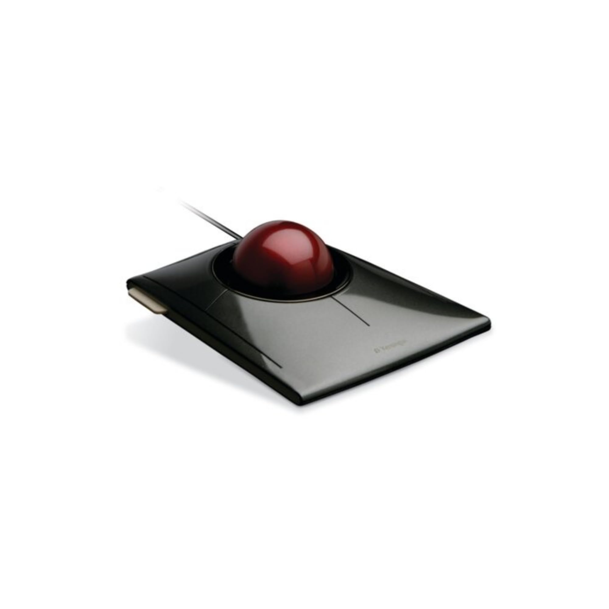 Kensington SlimBlade-Trackball, Kabelgebundene Computermaus mit Trackball, 55 mm Kugel, Kompatibel mit Windows & macOS, für Rechts- und Linkshänder, Handgelenkauflage, Schwarz/Rot, K72327EU