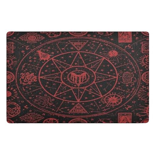 Tapete decorativo gótico rojo negro para Halloween, tarot, astrología, entrada al aire libre, interior, entrada, tapete de 32 x 20 pulgadas, parte trasera de goma antideslizante, absorbente para | Ya disponible en tu tienda friki favorita! En mundofriki.es!