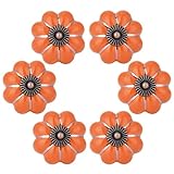 WOLFTEETHのかぼちゃノブヴィンテージセラミックプル取っ手 キッチン・キャビネット・ドレッシングテーブル・ドレッサーに 6個入り オレンジ US737606
