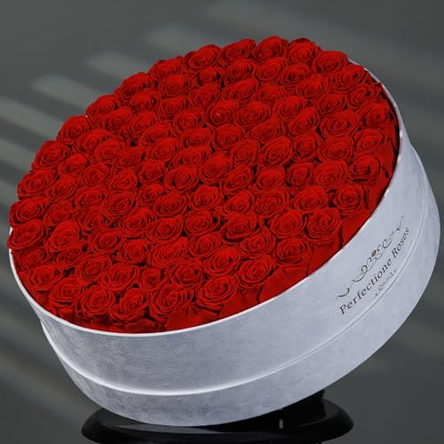 Luxury Preserved Roses Gifts for Women, 100 Roses in Velvet Box, Flowers for Delivery, Presereved Flowers Birthday Gifts for Mom and Wife (Red) by Perfectione Roses - Image 2