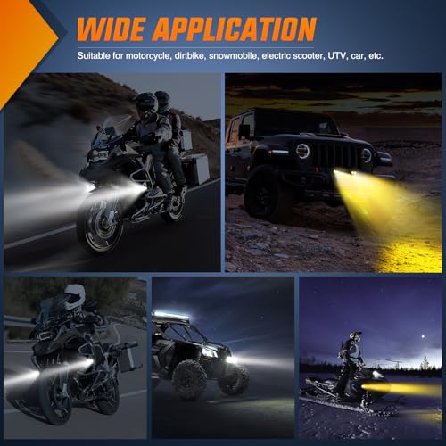 Image of Nilight Motorcycle Driving Lights 2.5 inch White Amber Spot Beam Fog Light LED Pods IP67 Waterproof Auxiliary Offroad Lighting for Motorbike Dirt Bike e-Bike Scooter Snowmobile ATV UTV SUV Truck