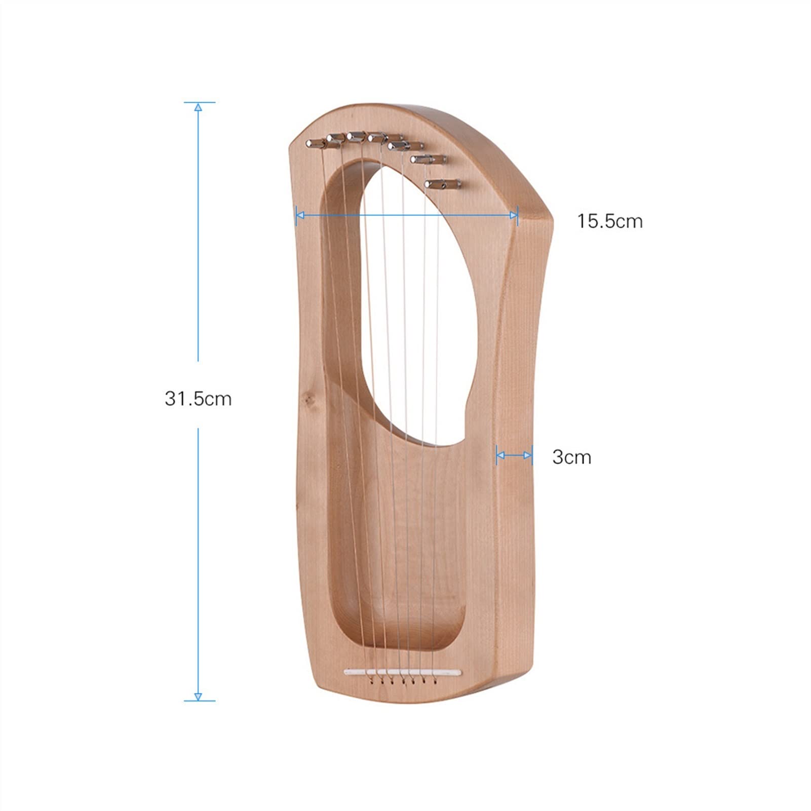 7-strunowa drewniana lira harfa struny z litego drewna brzozowego instrument strunowy z torbą do przenoszenia instrumenty harfowe,Harfa