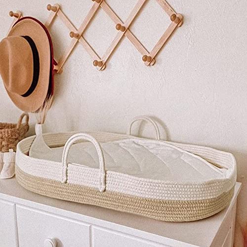 Image of Baby Diaper Changing Basket, Nursery Set with Thick Pad, Cushion and Storage Bag