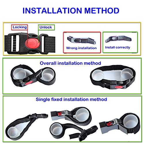 Vukgahao Bike Wheel Stabilizer Heavy Duty Versatile Hook & Loop Securing Straps Tie Downs Fastening Stabilizer Straps Reusable Bicycle Wheel Stabilizer Straps Black 2 Pack - Thumbnail 4