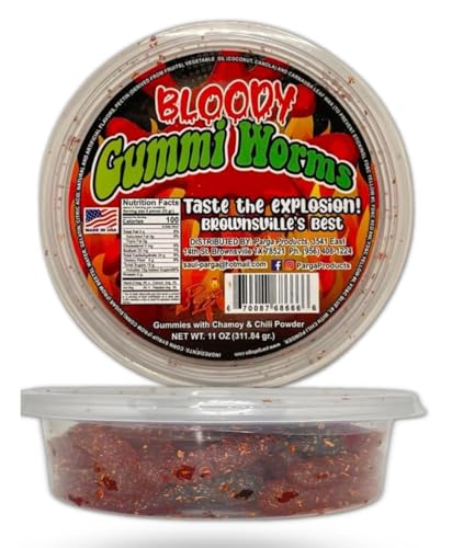 Bloody gummy worms mexican dulces enchilados 11oz miniatura 1