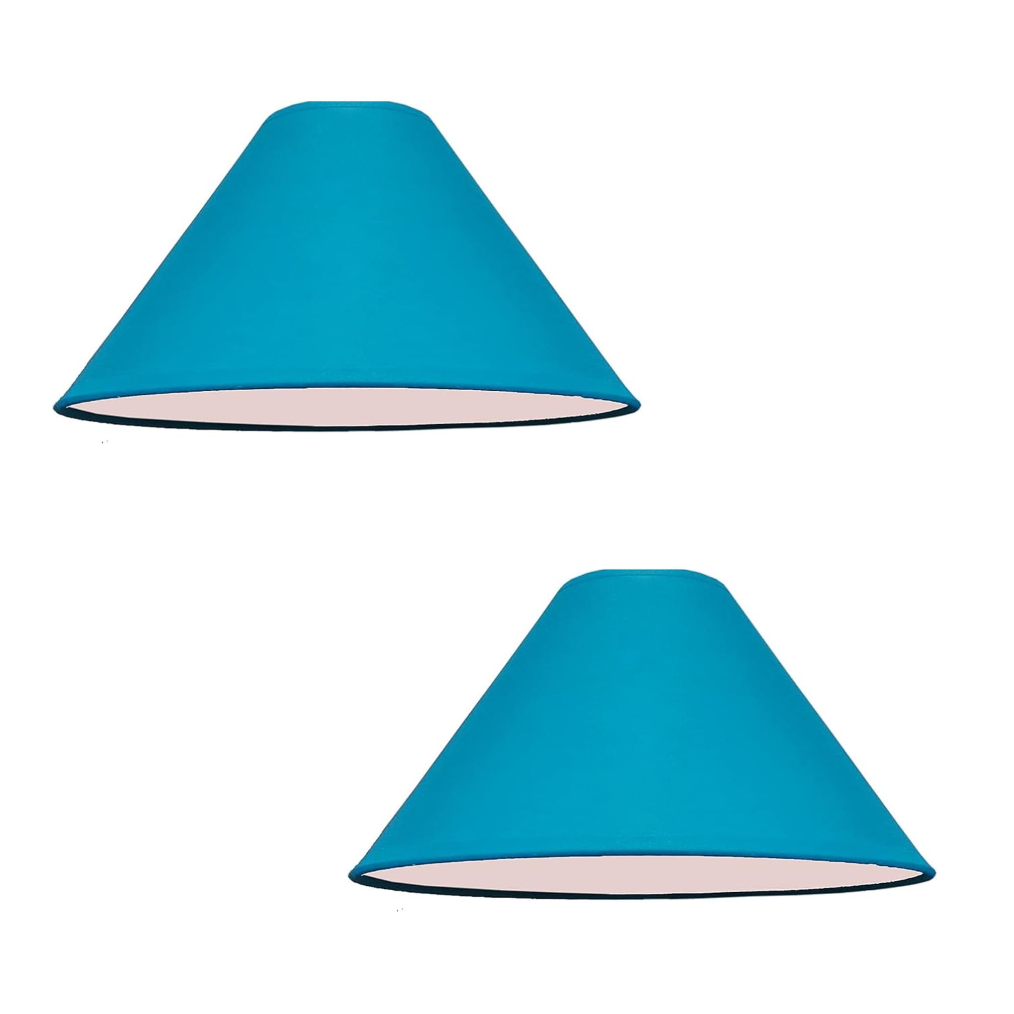 Pack of 2 - Empire Cotton Coolie Lamp Shades for Table Lamps and Pendant Ceiling Lights - 35cm Dia (Navy) (2, Teal Blue) — image 1