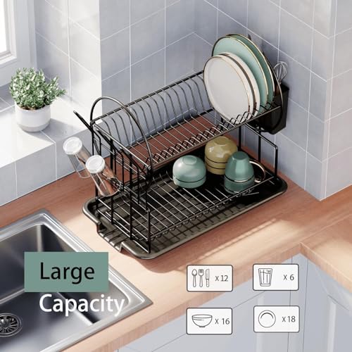 Égouttoir à vaisselle robuste à double niveau au design durable