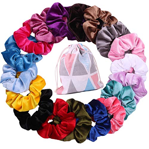 CRUOXIBB 18 Pack Big Hair Scrunchies Velvet Elastic Hair Bands Large Scrunchy Hair Ties Ropes Scrunchie for Women