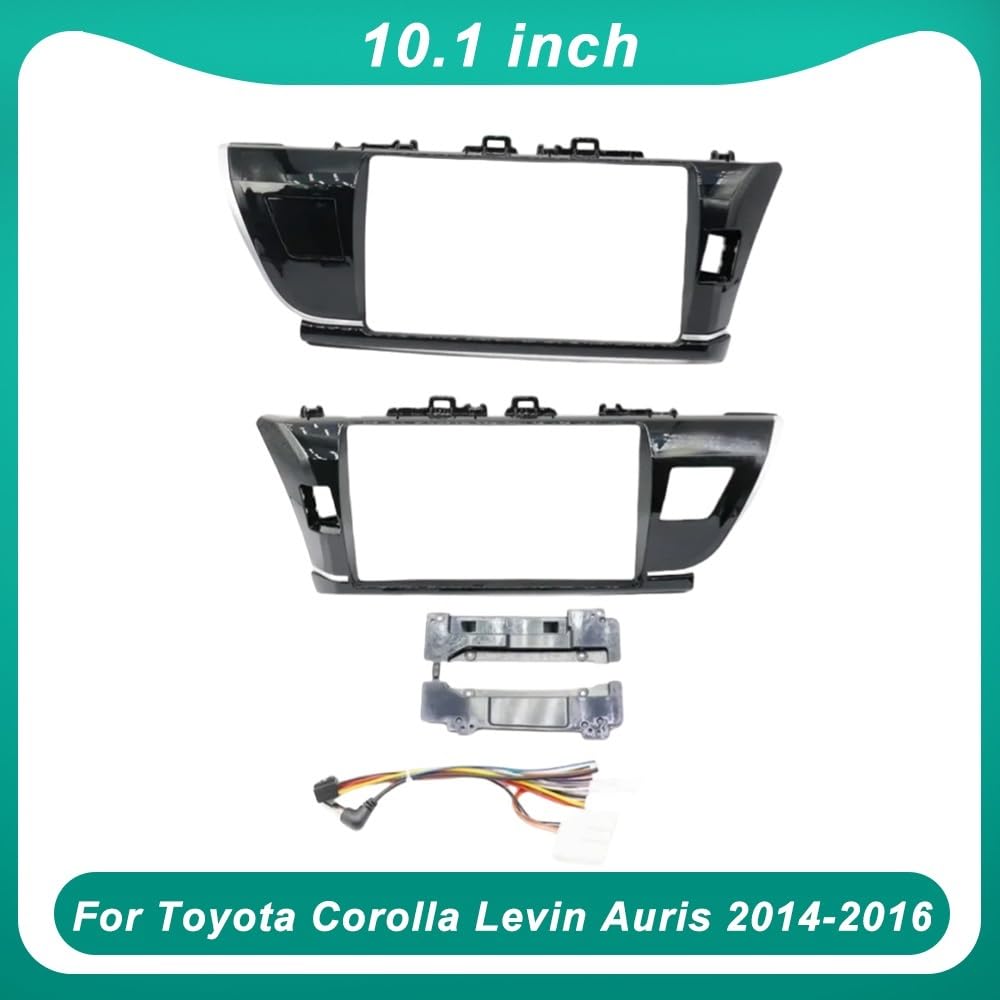 Panel de radio adecuado para Toyota Corolla Levin Auris 2014-2016 10.1 pulgadas estéreo de coche, fascia, reproductor estéreo, unidad principal de 2 DIN, marco de tablero de radio marco empotrado