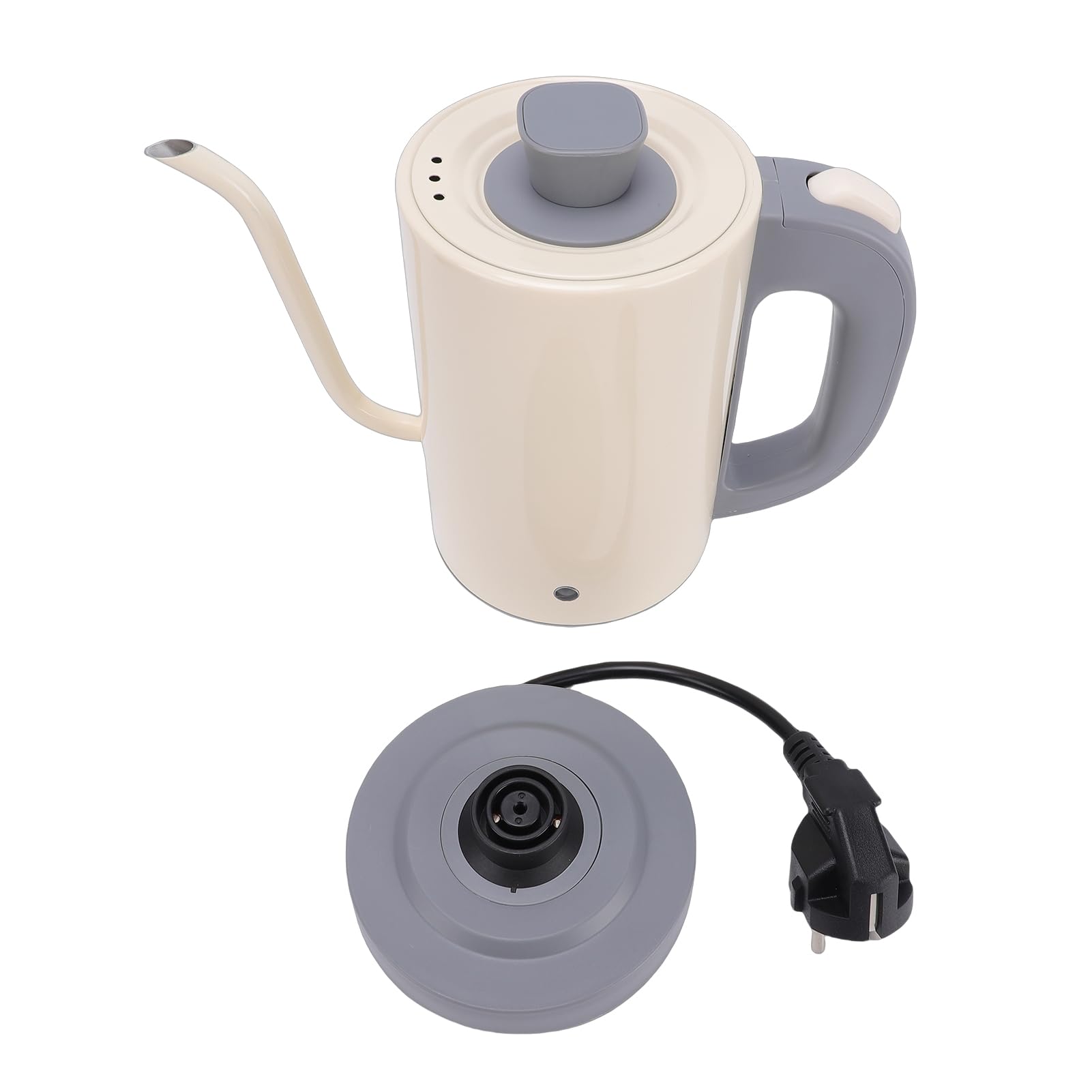 Fockety Hervidor Eléctrico con Cuello de Cisne, Hervidor de Agua de Acero Inoxidable de 800 Ml, de té de 600 W con Control Preciso de Temperatura y Mango Ergonómico para café (Enchufe europeo 220V)
