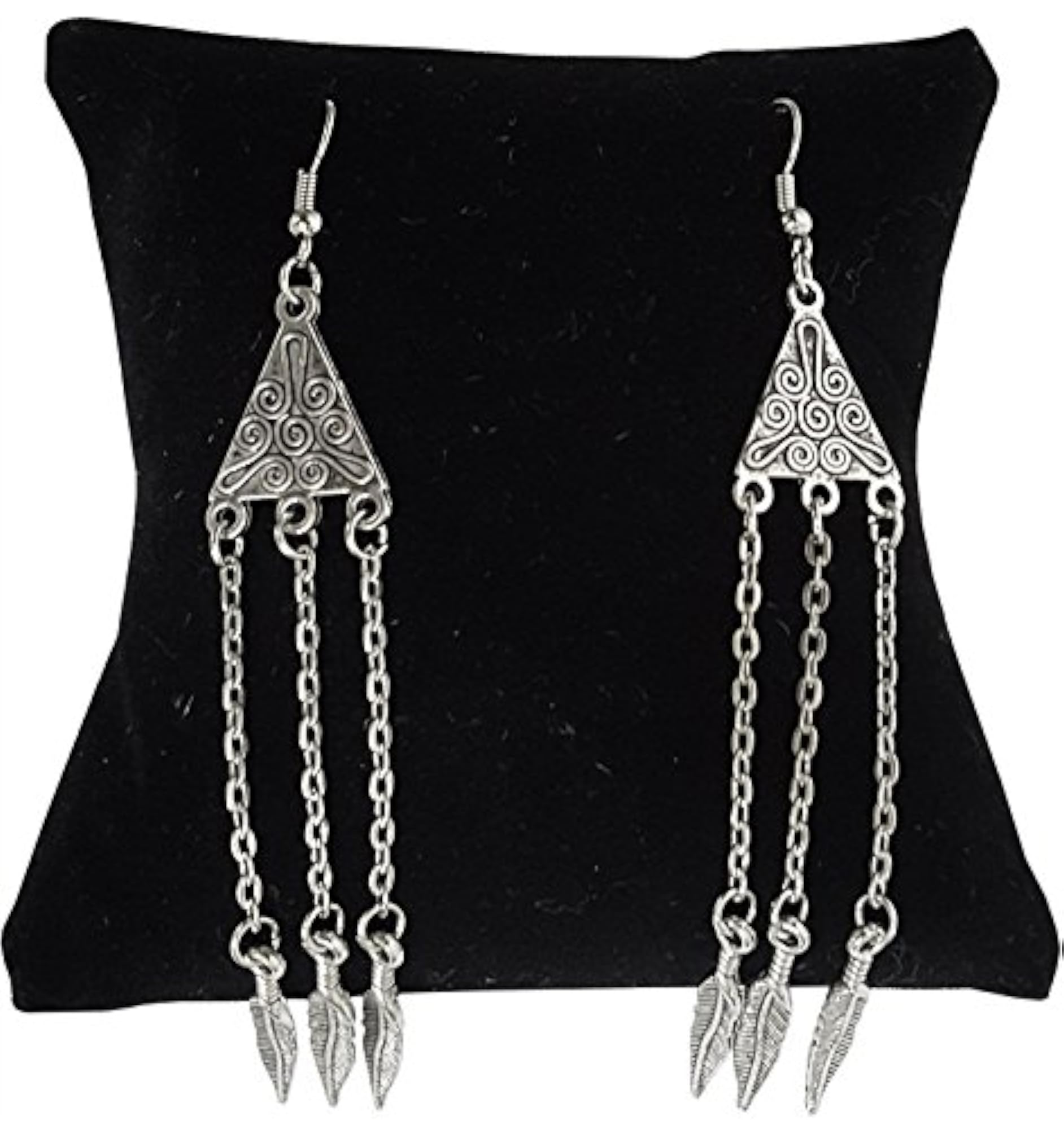 Oxidized Silver Tone Long Earrings for Girls